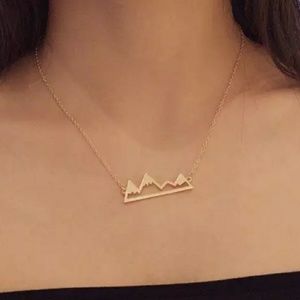 Gold tone Snowy Mountain Necklace